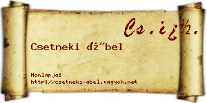 Csetneki Ábel névjegykártya