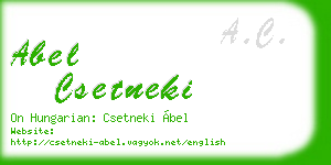 abel csetneki business card